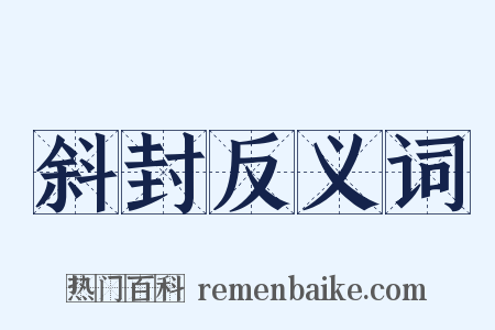 斜封反义词是什么意思的图片
